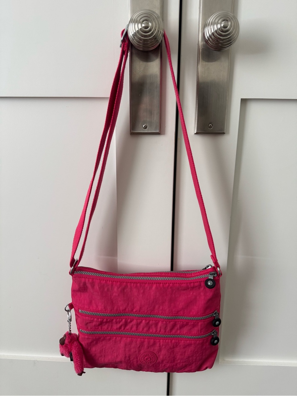 Kipling Hot Pink Nylon Zip Pouch